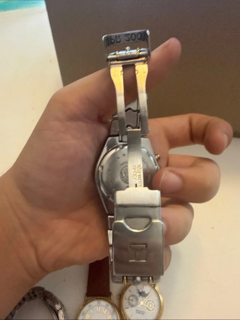 Tissot Two-Tone Silver and Gold Chronograph Watch with Cream Dial PR200